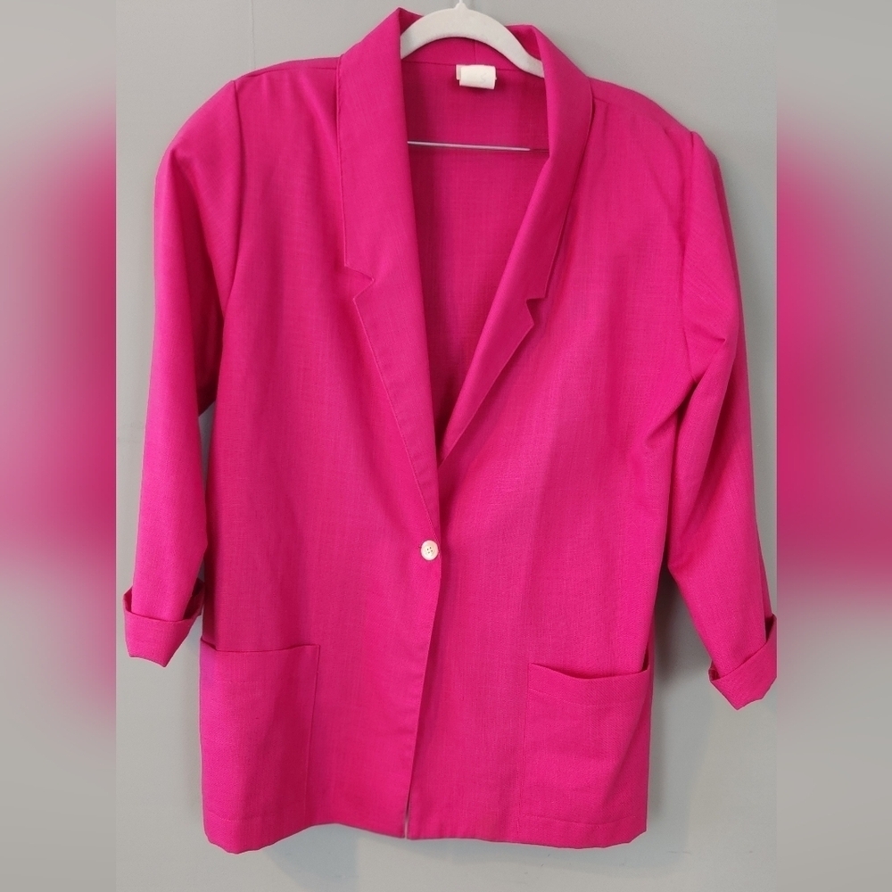 Jantzen Vintage Oversize Linen Blazer. Medium. 80s 90s Y2K Preppy Retro Barbie